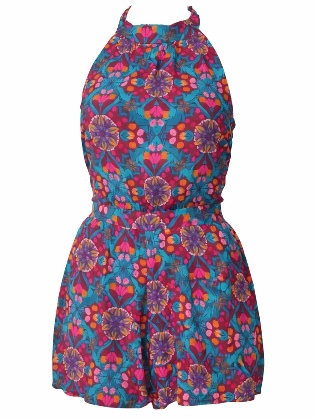 🌺 Free People Boho Halter Romper Open Back Floral | SIZE MEDIUM